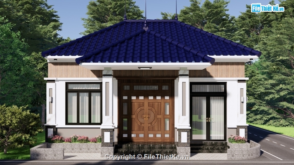 nhà cấp 4 mái nhật,mẫu nhà cấp 4,mẫu mái nhật 1 tầng